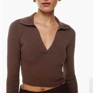 Aritzia Sculpt Knit Polo Longsleeve